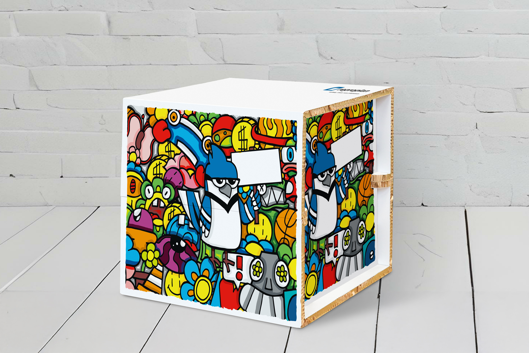 Papphocker Hocker (Wabenpappe)