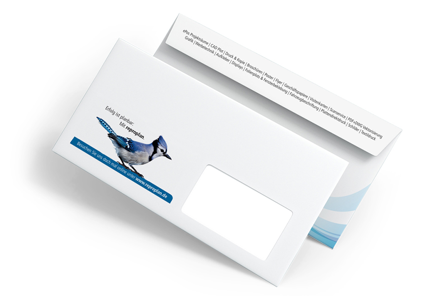 Briefumschläge mit Fenster rechts, haftklebend